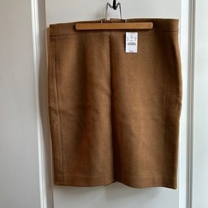 NWT Camel Brown wool JCrew pencil skirt size 8